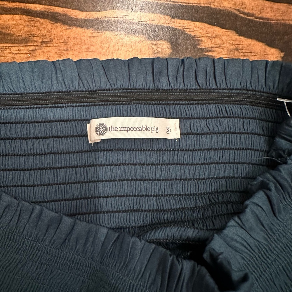 The Impeccable Pig Deep Blue Ruched Skirt